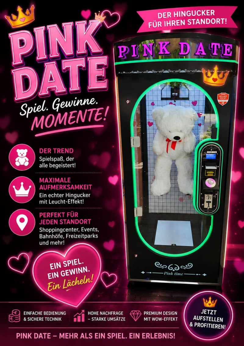 PINK DATE Plüschtier Automat